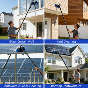 Kit de Limpieza de Paneles Solares con Barra Telescópica de Fibra de Carbono Alimentada por Agua, Juego de Herramientas Ajustables con Cepillo para Limpieza de Ventanas - Product Image 3