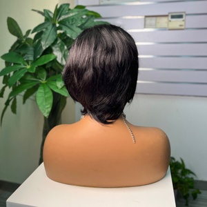 13x4 Lace Pixiel Cut Wig Breathable <b>Cap</b> Wigs 100% Human Hair Lace Frontl for Women - Product Image 3