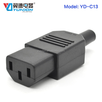 Connecteur de Câble d'Alimentation Industriel YD-C13 10A 250V AC, Prise et Fiche en Laiton Massif, Boîtier en Nylon, C14 Femelle/Mâle, Réutilisable, Certifié CE