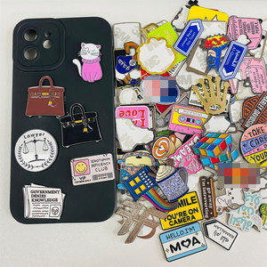 抹茶色金属徽章定制手机贴纸手机金属徽章日常装饰中国供应 - Product Image 5