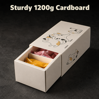 Idéal pour les cadeaux saisonniers, boîte à gâteaux de lune, emballage en carton rigide, imprimé chat mignon kawaii, logo personnalisé, marque privée, OEM