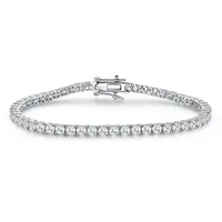 Bracelet de luxe Zircon cubique pour femmes et hommes, en argent Sterling 925, arc-en-ciel, 5A, diamant, unisexe