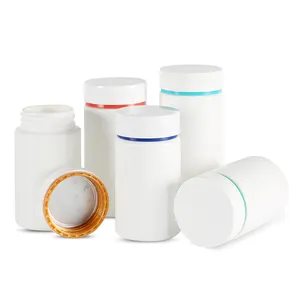 135ml Plastic Pill Bottle With Seal White Width Mouth Hdpe Straight Capsule Bottle Medicine Container With Double Cover