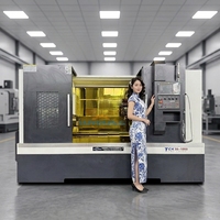 Mesin Bubut CNC Horizontal Tipe Slant Bed Presisi Tinggi China TCK56 Sistem Kontrol GSK Otomatis Single Spindle Medium Duty untuk Pemesinan Logam