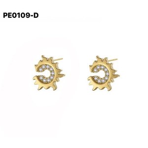 ต่างหูแฟชั่นประดับเซอร์โคเนียสตั๊ด PE0109 สำหรับผู้หญิงเครื่องประดับคุณภาพสูง - Product Image 2
