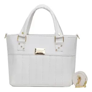 Bolso bandolera blanco Fana Bonita con cierre de cremallera de PU estilo bohemio para uso diario - Product Image 1