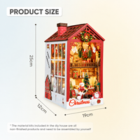 Kit de bricolage en gros pour mini-coffret de livres de Noël en bois, métal, plastique avec lumière LED, artisanat en papier, pour les 14 ans et plus, fabriqué en Chine, cadeau de décoration