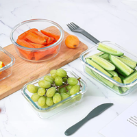 Stockage en verre borosilicate, boîtes à lunch Bento sans BPA, ensemble de récipients de préparation de repas en verre avec couvercles