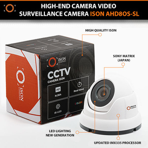 Professional High Quality 4 Megapixel AHD <b>CCTV</b> <b>Dome</b> Security <b>Camera</b> ISON AHD80S-SLMIC with Microphone Cloud Data Storage Options - Product Image 6