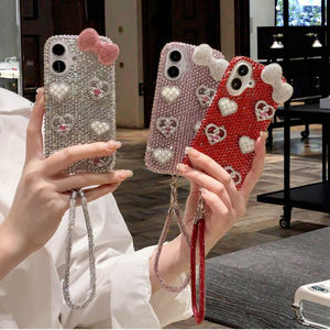 Coque de téléphone portable Super Féerique Scintillante Diamant Luxe Papillon Électroplaqué Antichoc Style Ins pour 16 Pro Max avec Sangle - Product Image 1