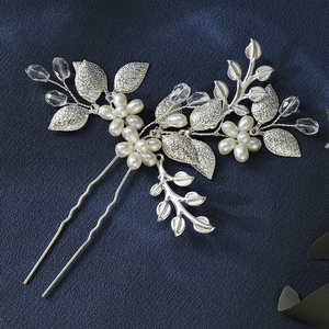 Vintage Simple blanc perle fleur <span class=keywords><strong>épingle</strong></span>s <span class=keywords><strong>à</strong></span> <span class=keywords><strong>cheveux</strong></span> européen américain mariée <span class=keywords><strong>mariage</strong></span> coiffes élégant polyvalent alliage feuille <span class=keywords><strong>épingle</strong></span>s <span class=keywords><strong>à</strong></span> <span class=keywords><strong>cheveux</strong></span> - Product Image 3