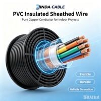 Câble de commande flexible JINDA RVV 3*1,5 mm² 3 conducteurs en cuivre toronné gainé PVC 300/500V pour câblage intérieur CE/CCC