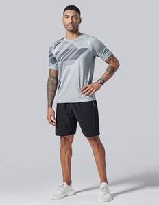 T-shirts Hip Hop pour hommes, surdimensionnés, actifs, à séchage rapide, respirants, col rond |   Short de sport pour la course à pied, la salle de sport, l'entraînement, manches courtes, en vrac - Product Image 4
