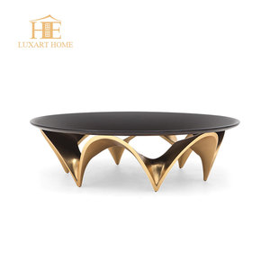 Eleganza moderna diametro <span class=keywords><strong>150</strong></span> cm <span class=keywords><strong>rotondo</strong></span> salotto centro <span class=keywords><strong>tavolo</strong></span> mobili tavolino con vetro nero solido <span class=keywords><strong>tavolo</strong></span> da <span class=keywords><strong>tavolo</strong></span> - Product Image 2