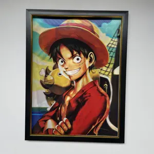 100 Designs Großhandel Anime 3D dekorative Manga 3D Lentikular Poster Wand dekoration 3D-Druck Ändern Bild Anime Poster