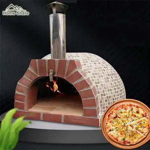 Lò nướng gạch Lò nướng bánh Pizza lò kiểu ý gỗ Đốt Lò nướng bánh pizza Lò than