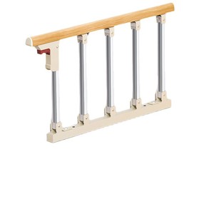 Bedside Handrail Safety Guardrail 36cm Height Wood Grain Color Screw Fixing For Elderly <b>Bed</b> Assistance Home Use - Product Image 2