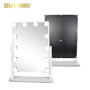 Holly gỗ trang điểm gương 12blub Dimmable USB Sạc màn hình cảm ứng đèn trang điểm <span class=keywords><strong>Led</strong></span> Gương chiếu sáng Vanity holly gỗ gương - Product Image 6
