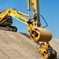 Compacteur vibrant hydraulique robuste monté sur excavatrice pour la réparation routière