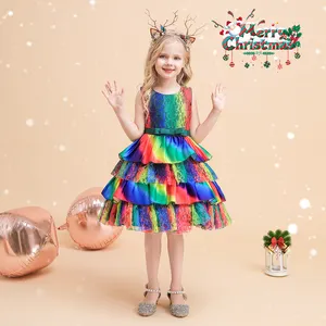 MQATZ New Style Elegant Girls Party Dress 3-10Y Summer Kids Floral Fancy Wedding Dresses