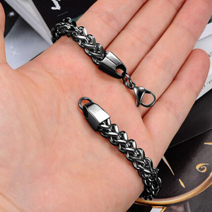 Bracciali da Uomo in Acciaio Inossidabile 316L a Tre Colori, Braccialetti Intrecciati alla Moda, Gioielli Hip Hop per Feste Rock - Product Image 3
