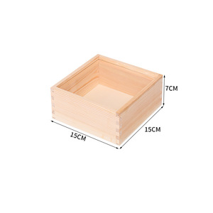 Cajas Rectangulares Pequeñas de Madera de Pino sin Tapa para <span class=keywords><strong>Sake</strong></span>, Bandejas Japonesas para Pasteles y Pan - Product Image 5