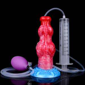 لعبة جنسية للبالغين بالجملة، سدادة شرجية قابلة للنفخ، قضيب اصطناعي ناعم من السيليكون على شكل كلب أو ذئب، قضيب اصطناعي كبير مع عقدة قابل للنفخ وقاذف XXJL 500 جرام - Product Image 6