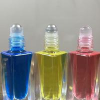 Personnalisation - Flacon en verre carré à roulement à billes de 7 ml, élégant, portable, haute étanchéité, pour parfum et huile essentielle