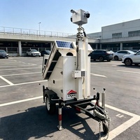 Remorque de surveillance portable à énergie solaire, étanche IP65, avec 4 pieds de support pour activités de plein air