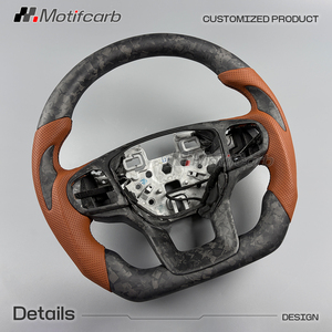 Volante Personalizado de Fibra de Carbono Mate con Empuñaduras de Cuero Marrón para Ford Explorer ST ST-Line King Ranch 2020-2027 - Product Image 3