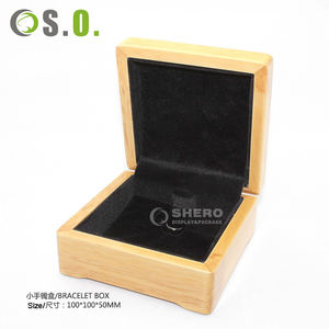 Shero Wholesale Custom Logo Luxury Yellow Wooden Jewelry Box Packaging <b>Wood</b> Ring Pendant Bangle Box Organizer Set - Product Image 3