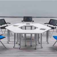 Ensemble de chaises de bureau DaKe Mobile en métal durable pour universités et salles de conférence - Chaises modernes empilables à hauteur réglable pour écoles