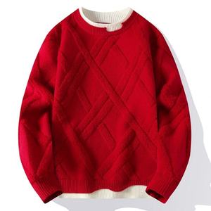 Nouveau pull pour homme automne-hiver, col rond, couche de base épaissie, couleur unie, chaud et polyvalent, pour adolescents, effet deux pièces - Product Image 3