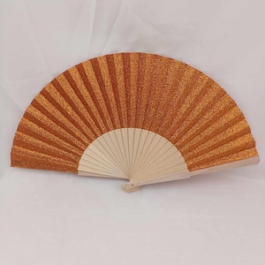 Éventail Rave avec logo personnalisé 23cm Éventail à main pliable en bois et tissu pour cadeau de mariage - Product Image 5