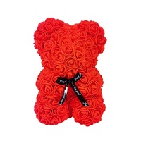 Ammy – ourson de roses artificielles personnalisées, 25cm, fausses fleurs, pour la saint-valentin, cadeau de Promotion