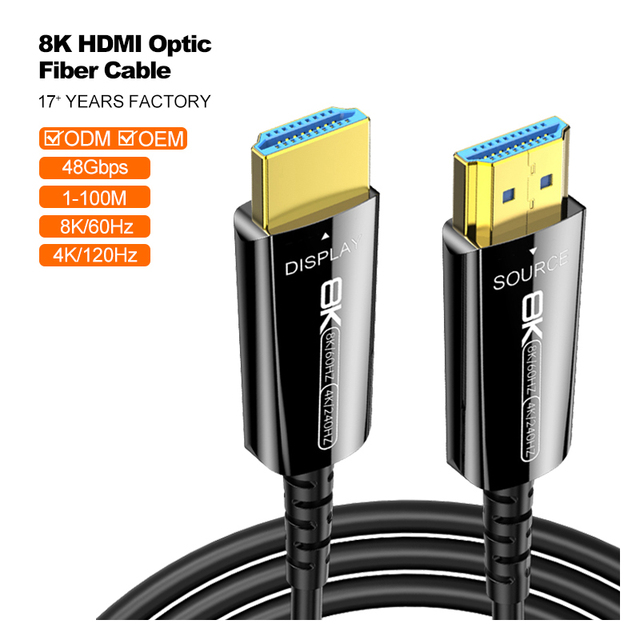 Factory Direct Supply Quality LinkJun A400 High Speed Fibre Optic Cable AOC Multimedia AOC 2.1V With Low Price HDMI Cable