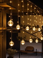Guirlande lumineuse décorative moderne en aluminium, accessoires pour pavillon, pour Noël, Pâques et Thanksgiving