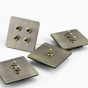 Personnalisé Laiton Or Noir Nickel Couleur Interrupteur En Acier Inoxydable Rétro Vieux Brossé Rétro Quatre <span class=keywords><strong>Gang</strong></span> Commutateur Bidirectionnel - Product Image 4