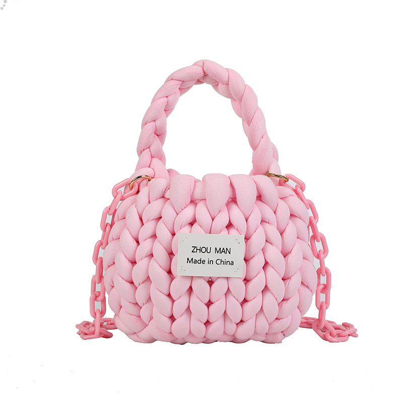 Trousse de fabrication de sac au crochet rose