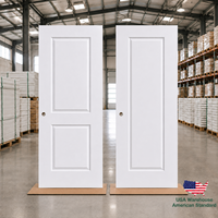 US-Standard 30x80 Zoll 1-2 Panel Innentür mit Hohlkern, Modern, Weiß Grundiert, Interne Küchentür aus MDF, Geformte Holztür