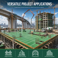 Coffrage en plastique PP, coffrage en plastique vert filmé pour la construction en béton, pont, poutre