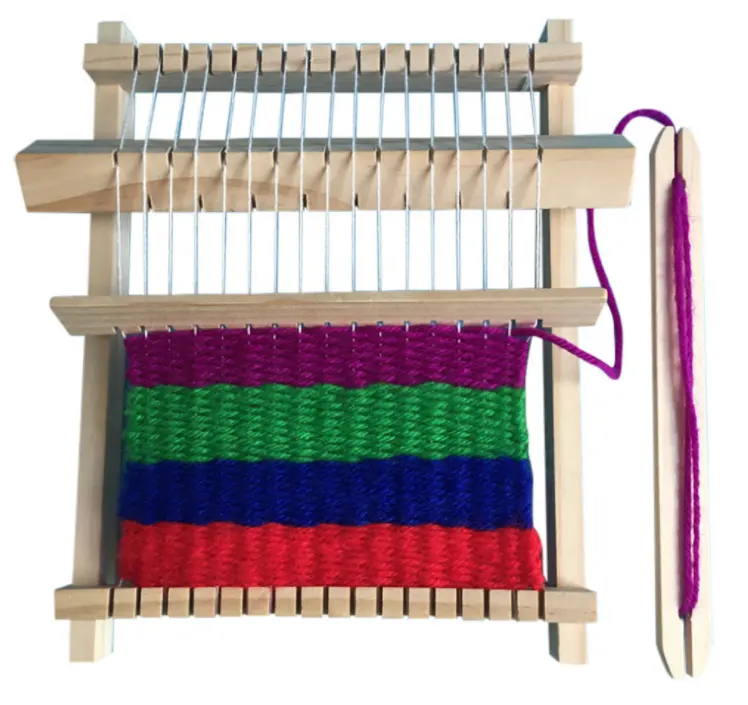 Kayu DIY Jarum Alat Tenun Tenun Berguna Hand Knitting Machine untuk Syal Topi Anak Anak-anak Berpura-pura Bermain Mainan
