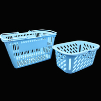 Caddie de courses portable en plastique léger et écologique OFL avec 2 poignées pour les fournitures de supermarché