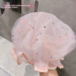 Zenidoo Bonnet de Douche Luxe Ciel Étoilé Double Couche Épaissi Imperméable en PE pour Femme, Anti-Huile, Anti-Poussière, Maquillage, Cuisine - Product Image 5