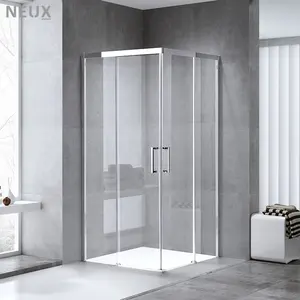 Tempered Glass Shower Room Bathroom Square Corner Sliding Door Shower Enclosure