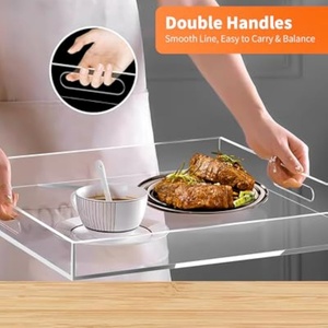 Factory Manufacture High Quality Custom Modern for Transparent Polished Surface Acrylic Tabletop Garment <b>Stands</b> Display Tray - Product Image 3