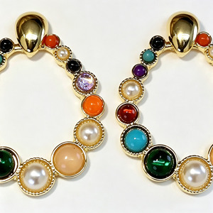 Nuovi Orecchini a Perno con Gemme Colorate, Eleganti Ornamenti Decorativi per l'Orecchio da Abbinare Quotidianamente alle Signore - Product Image 3