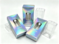 Boîte cadeau magnétique en carton rigide avec logo personnalisé, imperméable, avec laminage et estampage argenté pour flacon en verre de 3 ml, disponible en plusieurs packs