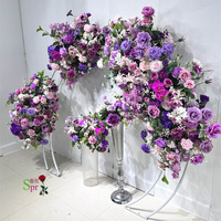 SPR Wholesale Artificial Silk Rose Flower Runner & Foam Back Handmade Realistic Floral Runner for Wedding Party Home Decoration