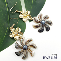 Boucles d'oreilles goutte en nacre hawaïenne, bijoux en coquillage d'ormeau naturel, vente en gros